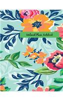 Unlined Plain Notebook: Illustrated hand Painted Flowers, Large Blank Notebook, Plain Notebook / Journal, for your Dairies, Notes 110 pages Perfect Size 8.5x11(3 Unruled Notebook)