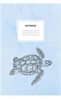 Notebook: Turtle Notebook And Planner Composition Book Journal Soft Cover Lined Diary For School