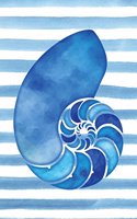 Ocean Blue Sea Shell Watercolor Journal: Blank Daily Writing Notebook Diary with Ruled Lines (Coastal Beaches & Nautical)