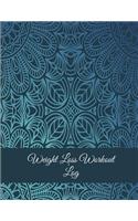 Weight Loss Workout Log: Blue Design, Weekly Menu Meal Plan And Weekly Workout Progress Planner Large Print 8.5" x 11" Weight Loss Meal Planner With Grocery Lists, Workout L