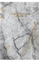 Composition Book: Marble + Gold Quad Ruled 4 X 4 (.25