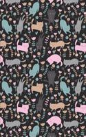 Cat Pattern - Cats and Flowers: Blank Lined Notebook for Cat Lovers and Pet Owners