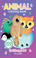 Animal coloring book for kids ages 4-8