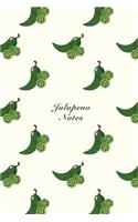 Jalapeno Notes: 6"x9" Unruled Blank Notebook Watercolor Texture Design Vegetable Food Ingredient Pattern Cover. Matte Softcover Note Book Journal