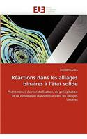 Réactions dans les alliages binaires à l'état solide