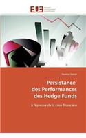 Persistance Des Performances Des Hedge Funds