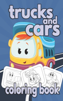 Trucks and Cars Coloring Book
