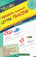 TELUGU Alphabets Consonants LETTER TRACING: 36 TELUGU CONSONANTS Letter Tracing Book with Words & Pictures &#3108;&#3142;&#3122;&#3137;&#3095;&#3137; &#3129;&#3122;&#3149;&#3122;&#3137;&#3122;