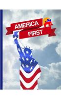 America First: KAG MAGA 8.5 x 11 Make America Great Again Notebook Q anon Journal Planner Doodling Scrapbook Trumpster POTUS patriot paper pad support Red Republic