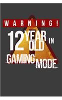 Warning 12 Year Old In Gaming Mode: 12 Year Old Gamer 2020 Calender Diary Planner 6x9 Personalized Gift For 12th Birthdays