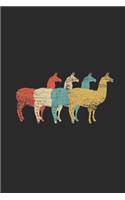 Llama Retro: Llamas Notebook, Dotted Bullet (6 x 9 - 120 pages) Animal Themed Notebook for Daily Journal, Diary, and Gift