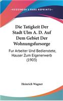 Die Tatigkeit Der Stadt Ulm A. D. Auf Dem Gebiet Der Wohnungsfursorge: Fur Arbeiter Und Bedienstete, Hauser Zum Eigenerwerb (1903)
