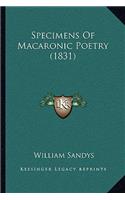 Specimens Of Macaronic Poetry (1831): (English)