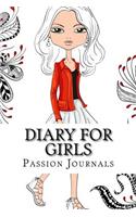 Diary For Girls: Blank Lined Journal