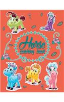 Horse world; Easy coloring book for kids toddler, Imagination learning in school and home