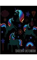 Unicorn Sketchbook - Green Unicorn Rainbow Princess