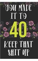 You Made It To 40 keep That Shit Up