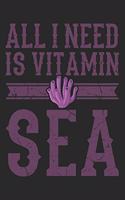 All I Need Is Vitamin Sea: Tauchen Geschenk Für Taucher Tauchsport Dina5 Liniert Notizbuch Tagebuch Planer Notizblock Kladde Journal Strazze