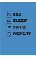 Eat Sleep Swim Repeat: Notebook Schwimmen Notizbuch kariert Swim Planer Swimming Journal 6x9 karo