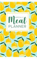 Weekly Meal Planner: 52 Week Food Planner Notebook, Diary, Log for Meal Planning with Grocery Shopping List - Lemons Pattern