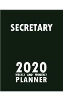 Secretary 2020 Weekly and Monthly Planner