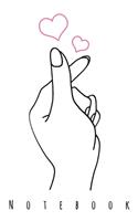 Notebook: K-Pop Heart Hand Symbol Notebook To Write In For School Work Planner Journal Diary To Do List Log Book Gift