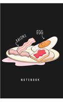 Egg and bacon notebook: Journal for School / Work / Journaling Lined Journal Notebook, Funny egg and bacon Notebook design for egg and food lovers perfect gifts for girl.