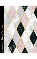 2020-2021 Daily Planner: Beautiful Marble Diamond Print Cover 12 Month Calendar Planner Large 8x11" Weekly and Monthly Agenda Planner Organizer Gift for Women