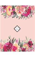 Notebook: Flower on pink cover and Dot Graph Line Sketch pages, Extra large (8.5 x 11) inches, 110 pages, White paper, Sketch, Draw and Paint(2 Flower on Pink Notebook)