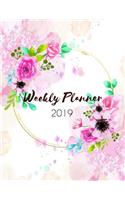 2019 Weekly Planner: Academic Planner, Monthly And Yearly, Calendar Schedule Journal, Organize Notebook, Hourly Diary, 365 Daily - 52 Week, Portable Format (January-Dece