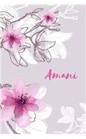 Amani: Custom Muslim Name Notebook/Journal - Personalized Islamic Gift for Women (Pink Floral Design)