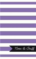 Notes & Stuff - Lined Notebook with Deluge Purple Striped Pattern Cover: 101 Pages, Medium Ruled, 6 x 9 Journal, Soft Cover