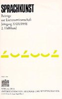 Sprachkunst. Beitrage Zur Literaturwissenschaft / Jahrgang XXIX/1998
