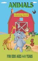 Animals Coloring Book For Kids Ages 4-9 Years