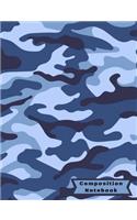 Composition Notebook: Blue Camouflage College Ruled Writing Notebook