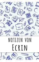 Notizen von Ecrin: Kariertes Notizbuch mit 5x5 Karomuster für deinen personalisierten Vornamen