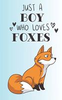 Just A Boy Who Loves Foxes: Cute Fox Lovers Journal / Notebook / Diary / Birthday Gift (6x9 - 110 Blank Lined Pages)