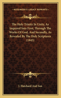 The Holy Trinity In Unity, As Inquired Into First, Through The Works Of God, And Secondly, As Revealed By The Holy Scriptures (1845): (English)
