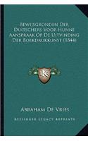 Bewijsgronden Der Duitschers Voor Hunne Aanspraak Op De Uitvinding Der Boekdrukkunst (1844)