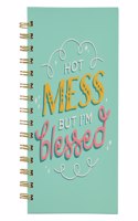 Bless Your Soul Funny Hardcover Journal Hot Mess But I'm Blessed Wire Bound Notebook W/192 Lined Pages, Large