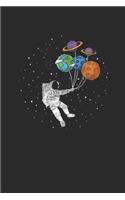 Astronomer With Planet Balloons