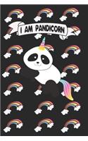 I am Pandicorn Gift for Girls: funny Panda Composition Notebook - funny Panda Journal, Gift for Girls 120 Pages of 6×9 inch Blank Paper, SoftCover, Matte-Finish