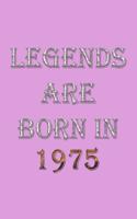 Legends Are Born In 1975 Notebook