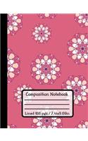 Composition Notebook: Pink Mandala Design / College Ruled Paper For Students / 100 Pages