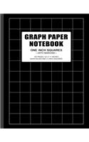 Graph Paper Notebook: one (1) inch squares quad ruled, grid paper composition journal book, 100 pages, double-sided, non-perforated, 8.5 x 11 inches (letter size)