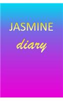 Jasmine: Journal Diary - Personalized First Name Personal Writing - Letter J Blue Purple Pink Gold Effect Cover - Daily Diaries for Journalists & Writers - J