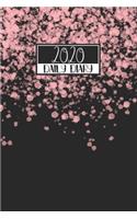 2020 Daily Diary: A5 Day on a Page to View Full DO1P Planner Lined Writing Journal - Black with Rose Gold Confetti