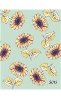 2019 Planner Sun Burnt Sunflowers: 12 Month Large Horizontal Yearly, Monthly and Weekly Calendar Planner for 2019 with Lots of Space for Notes (Us Holidays)
