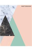 Notebook: Beautiful Pastel Graphic Style Marble Look with Black Lettering 150 College-Ruled Lined Pages 8.5 X 11