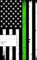 Thin Green Line Composition Notebook: Thin Green Line Composition Notebook, Customs Officer Notebook, Border Patrol Journal, Customs & Border Patrol Composition Book, 7.44 X 9.69 College